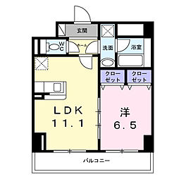 サニーレジデンス吉野II 1LDKの間取図画像