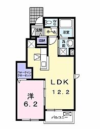 プリマヴェーラ　大槻　Ｂ 1階1LDKの間取り