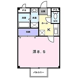 ファインＣ 1階1Kの間取り