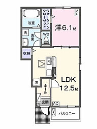 シエル 1LDKの間取図画像
