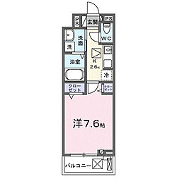 ヒカルサ熊谷サウス 1Kの間取図画像