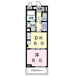 ボワ リュネール 1DKの間取図画像