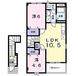 メゾン・ド・ラフィネ 2LDKの間取図画像