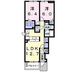 ストーンズ黒瀬Yu3 2LDKの間取図画像
