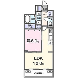 アルールII 1LDKの間取図画像