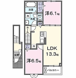 パルティーレII 2LDKの間取図画像