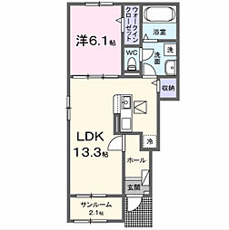 メグ・クレール A 1LDKの間取図画像