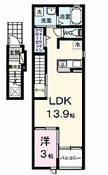 エターナル ヴィレッジII 1LDKの間取図画像