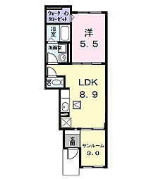 メゾンHIKARI 1LDKの間取図画像