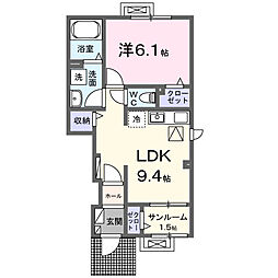 フェレーザ長峰 1LDKの間取図画像
