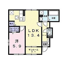 久米アパート(025554201) 1LDKの間取図画像