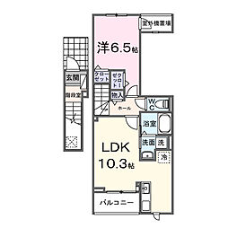 フォーロ・デル・コート辻 1LDKの間取図画像