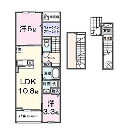 フォーロ・デル・コート辻 2LDKの間取図画像