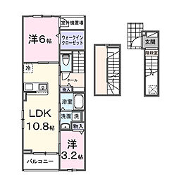 フォーロ・デル・コート辻 2LDKの間取図画像