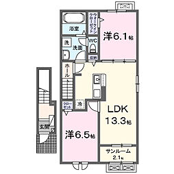 レジデンス・ストリックス 2LDKの間取図画像