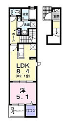 フォンターナ・ガルボII 1LDKの間取図画像