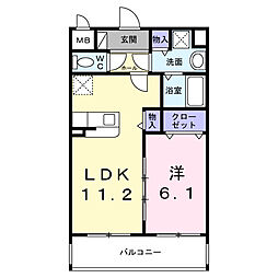 Chura Mare 1LDKの間取図画像
