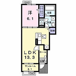 向日葵 2 1LDKの間取図画像
