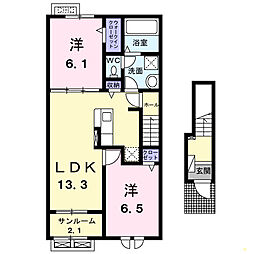 向日葵 2 2LDKの間取図画像