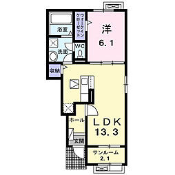 向日葵 1 1LDKの間取図画像