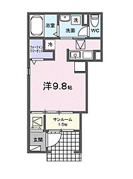 パンル ワンルームの間取図画像