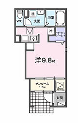 パンル ワンルームの間取図画像