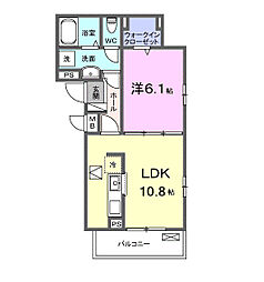 ルミエール 1LDKの間取図画像