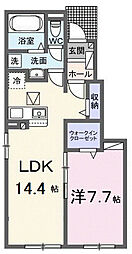 ラ・ルーチェ 八幡 II 1LDKの間取図画像