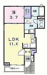 グランシャルムA 1LDKの間取図画像