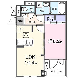 ヒカルサ新潟関屋 1LDKの間取図画像