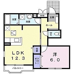 エスポワ−ル　III号館 1階1LDKの間取り