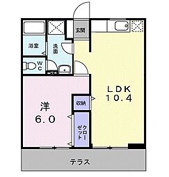 オークラパーク・ホームズ北館 1LDKの間取図画像