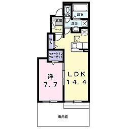 フローレス コート II 1LDKの間取図画像