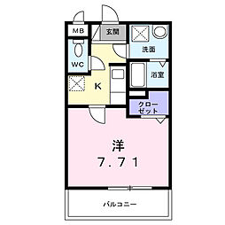 さくらテラス 1Kの間取図画像