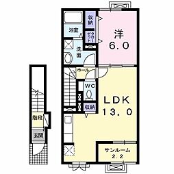 ミルト 1LDKの間取図画像