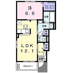 ズューデンB 1LDKの間取図画像