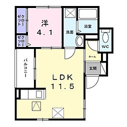 ル・ラパン・ドゥ・ラヴィーヌ 1LDKの間取図画像