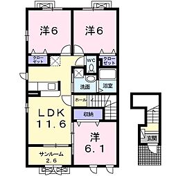 グロースフリーデ 3LDKの間取図画像