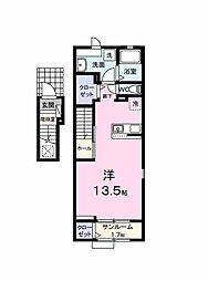 ラルチェI ワンルームの間取図画像