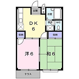エルディムナカジマ 2DKの間取図画像