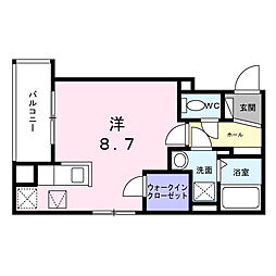 ヒカルサ明石南王子 ワンルームの間取図画像