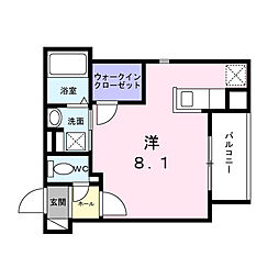 ヒカルサ明石南王子 ワンルームの間取図画像