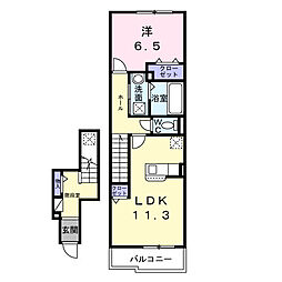 グランディール 1LDKの間取図画像