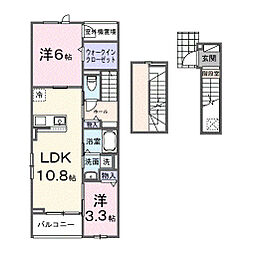 フィデールブリーゼ 2LDKの間取図画像