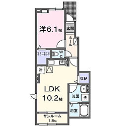 グラース・M 1LDKの間取図画像