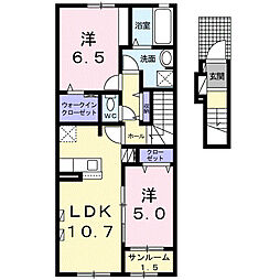 メゾン・ポエム 2LDKの間取図画像