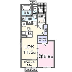 スターライツ 1LDKの間取図画像