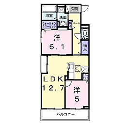 グラン・ステラータ 2LDKの間取図画像