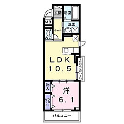 ロンフルール 1LDKの間取図画像