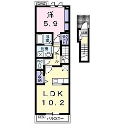 リバーコート1 1LDKの間取図画像